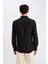 Slim Fit Dar Kesim Pamuklu Basic Düz Uzun Kollu Siyah Gömlek A4644AX24AU 5