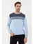 Çizgi Desenli Regular Fit Triko Kazak- T-1281 1