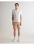 Erkek Bej Relaxed Fit Keten Şort 205073.277 1