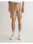 Erkek Bej Relaxed Fit Keten Şort 205073.277 3