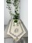 El Baskılı Çiçek Desenli Krem Runner 140x45 – Püsküllü Klasik Şıklık 1