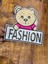 Dokuma Peluş Fasion Yazılı Ayı Arma Dikiş Aplile 20X18 cm 3