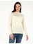 Kadın Ekru Regular Fit Yün Karışımlı Kazak 50291359-VR019 1