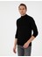 Erkek Siyah Slim Fit Yarım Balıkçı Yaka Triko Kazak 50300625-VR046 1