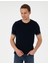 Erkek Lacivert Slim Fit Bisiklet Yaka Triko Tişört 50303616-VR033 1