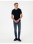 Erkek Lacivert Slim Fit Bisiklet Yaka Triko Tişört 50303616-VR033 4