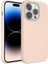 Apple iPhone 14 Pro Uyumlu Sıvı Teknolojili Silinebilir Sert Zore Kivi Kapak-Pembe Açık 1