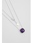 Violet 18 Ayar Beyaz Altın Kaplama 47 cm Gümüş Ametist Kolye 1