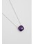 Violet 18 Ayar Beyaz Altın Kaplama 47 cm Gümüş Ametist Kolye 2
