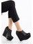 Gloria Siyah Cilt Dolgu Taban Platform Bot 12 cm 1