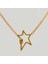 Çelik Kadın Kolye, Yıldız Detaylı, Gold Renk, NO:125 3