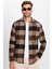 Erkek Slim Fit Dar Kesim Oduncu Kareli Kışlık Gömlek 2