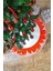 Çam Ağacı Ayak Halısı Örtüsü, Yılbaşı Ağacı Altı Örtüsü, Çamlı Desen 80 x 80 cm Dokuma Taban 2