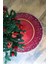 Çam Ağacı Ayak Halısı Örtüsü, Yılbaşı Ağacı Altı Örtüsü, Çamlı Desen 80 x 80 cm Dokuma Taban 2