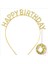 Altın Gold Renk Kristal Taşlı Parlak Happy Birthday Taç 1