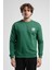 Eastsıde Yeşil Bisiklet Yaka Nakışlı Loose Fit Erkek Sweatshirt 4