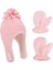 Pembe Polar Bere ve Eldiven Set 1