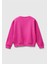 Kız Çocuk Fuşya Önü Parıltılı Logo Baskılı Bisiklet Yaka Sweatshirt 2