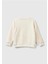 Kız Çocuk Ekru Önü Işlemeli Ribana Detaylı Normal Kesim Bisiklet Yaka Sweatshirt 2