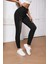 Kadın Hafif Likralı Skinny Fit Paça Detaylı Pantalon Felicia Siyah 2