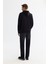 Erkek Siyah Kapüşonlu Pamuklu Baskılı Elastan Sweatshirt A42Y1321 5
