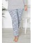 X-Dreamy Büyük Beden Pamuklu Desenli Uzun Kollu Pijama Takımı 3