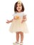Kız Bebek Beyaz Bej Tüllü Çiçekli Bandanalı Elbise - 1014207 1