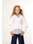 Kız Çocuk Aplike Fermuarlı Sweatshirt 9-14 Yaş Ekru 1