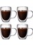Çift Cidarlı Latte - Kahve - Meşrubat - Bitki Çayı Cam Kupa Seti 300 Ml x 4 Adet 2038 1