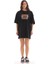 Unisex Bisiklet Yaka Baskılı Oversize T-Shirt - Siyah 2