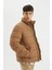 Su Geçirmez Rüzgar Geçirmez Slim Fit Dar Kesim Dik Yaka Astarlı Fermuarlı Cepli Kışlık Şişme Mont D1415AX24WN 4