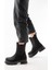 Infon Ayakkabı Marketi FZ-299 Siyah Süet Yüksek Tabanlı Lastikli Günlük Kadın Bot 1