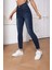 Kadın Hafif Likralı Skinny Fit Paça Detaylı Pantolon Viola Lacivert 5
