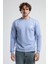 Eastsıde Mavi Bisiklet Yaka Nakışlı Loose Fit Erkek Sweatshirt 1