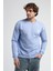 Eastsıde Mavi Bisiklet Yaka Nakışlı Loose Fit Erkek Sweatshirt 4