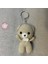 El Örgüsü Amigurumi Papyonlu Ayı Anahtarlık - Bej 1