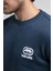 Eastsıde Lacivert Bisiklet Yaka Nakışlı Loose Fit Erkek Sweatshirt 2