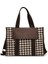 Moda Houndstooth Kadın Çantası Büyük Kapasiteli Omuz Çantası (Yurt Dışından) 1