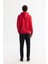 Erkek Kırmızı Kapüşonlu Pamuklu Baskılı Elastan Sweatshirt A42Y1322 4