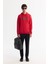 Erkek Kırmızı Kapüşonlu Pamuklu Baskılı Elastan Sweatshirt A42Y1322 5