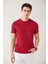 Erkek Bordo %100 Pamuk Nefes Alan Bisiklet Yaka T-Shirt E001000 1