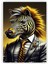 Takım Elbiseli Modern ve Cool Zebra Ahşap Poster 20 x 29 cm 1