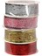 Yılbaşı Temalı Simli Kırmızı Kurdela 2,5 cm x 2,7m 3