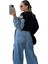 Polopass 027 Kadın Penye Kot Denim Şeritli Eşofman Takımı 3