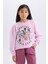 Kız Çocuk Barbie Relax Fit Bisiklet Yaka Sweatshirt D4379A824WN 1