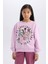 Kız Çocuk Barbie Relax Fit Bisiklet Yaka Sweatshirt D4379A824WN 3