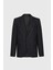 Slim Fit Dar Kesim Kırlangıç Yaka Desenli Çift Pantolonlu Siyah-Gri Takım Elbise 1