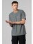 Erkek Açık Haki Relaxed Fit Cepli Bisiklet Yaka Pike T-Shirt 1