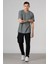 Erkek Açık Haki Relaxed Fit Cepli Bisiklet Yaka Pike T-Shirt 2
