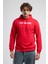 Yorker Kırmızı Sweatshirt Nakışlı Loose Fit Erkek Sweatshirt 1